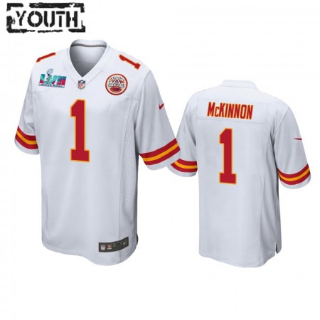 Camiseta Niño NFL Kansas City Chiefs Jerick McKinnon 1 Game Blanco Super Bowl LVII